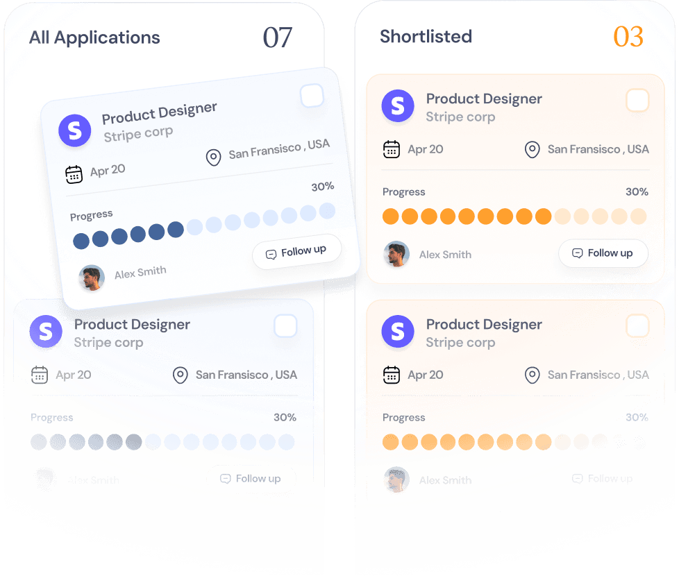 WeApplyJobs application tracker interface